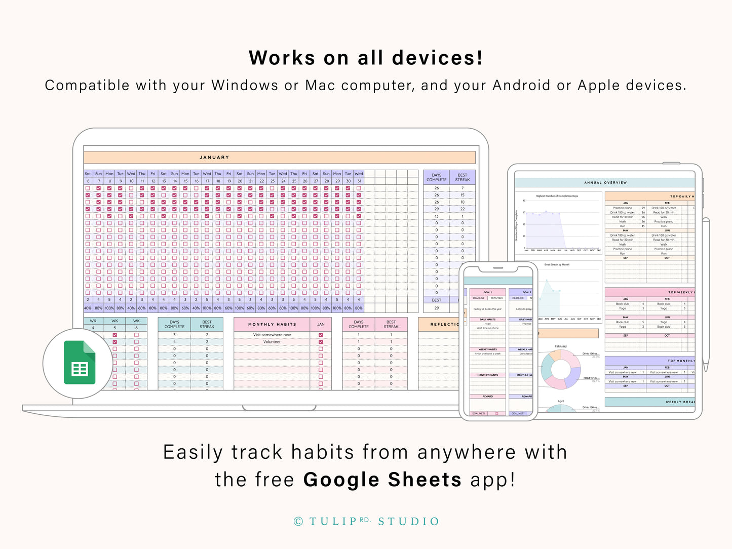 Habit Tracker | Google Sheets Spreadsheet Template