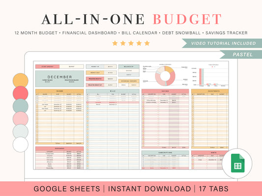 All-In-One Budget Spreadsheet | Google Sheets Template