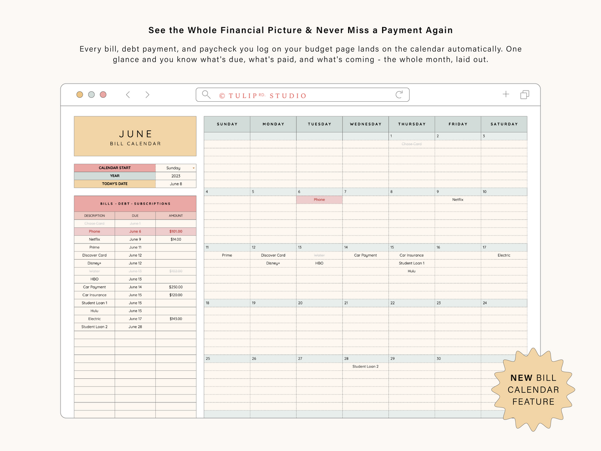 Monthly Budget Spreadsheet | Google Sheets and Excel Template