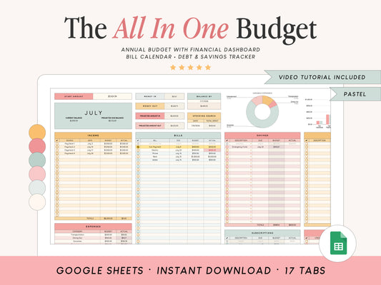 All-In-One Budget Spreadsheet | Google Sheets Template