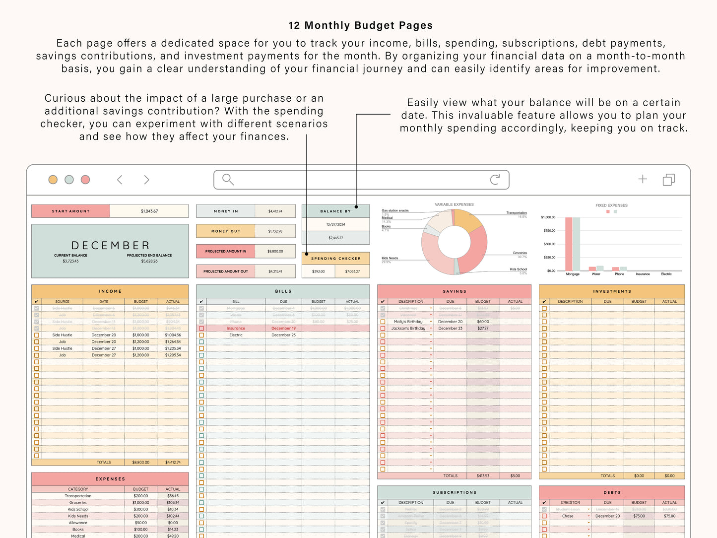 All-In-One Budget Spreadsheet | Google Sheets Template