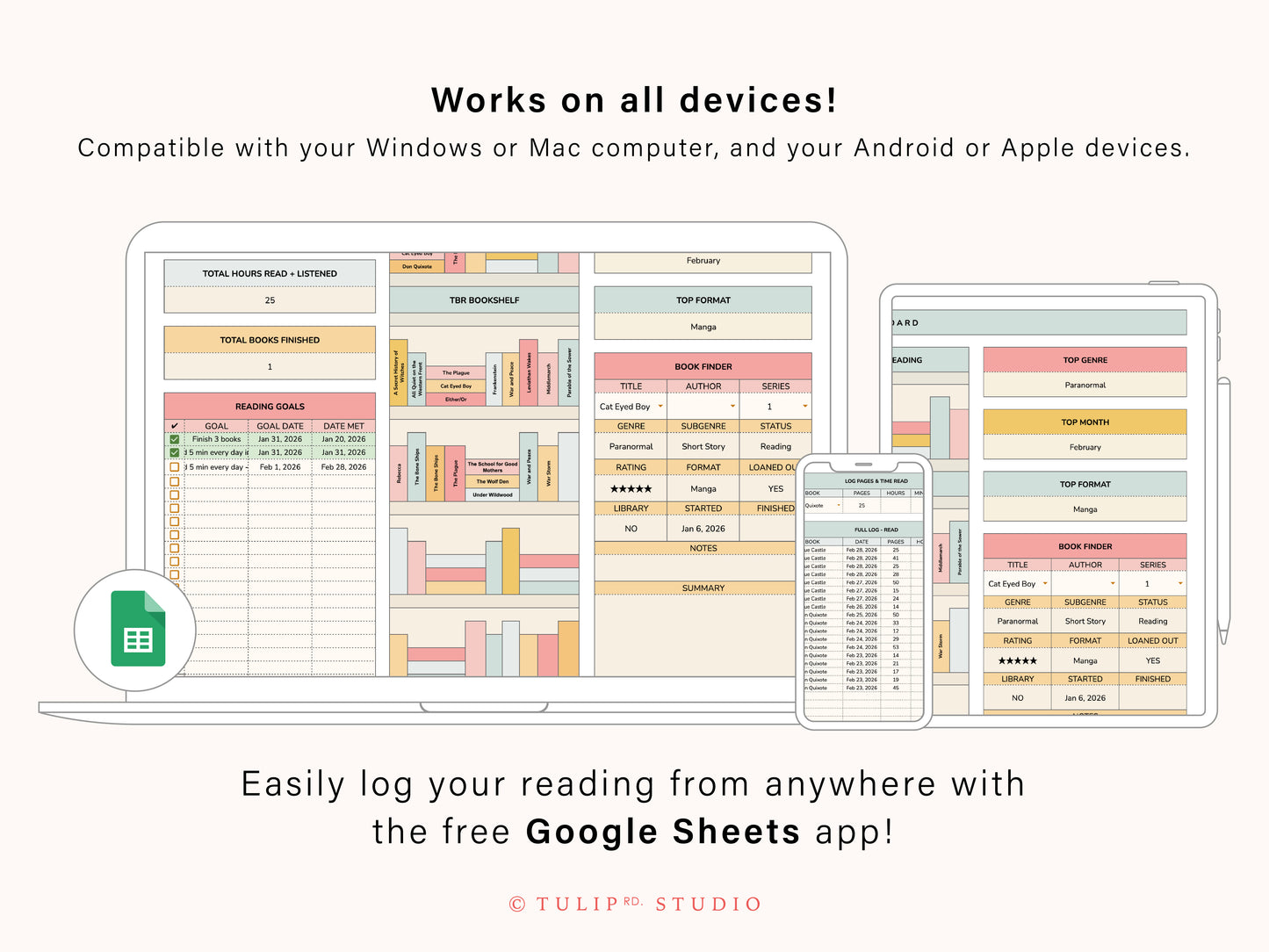 Book Tracking Spreadsheet | Google Sheets