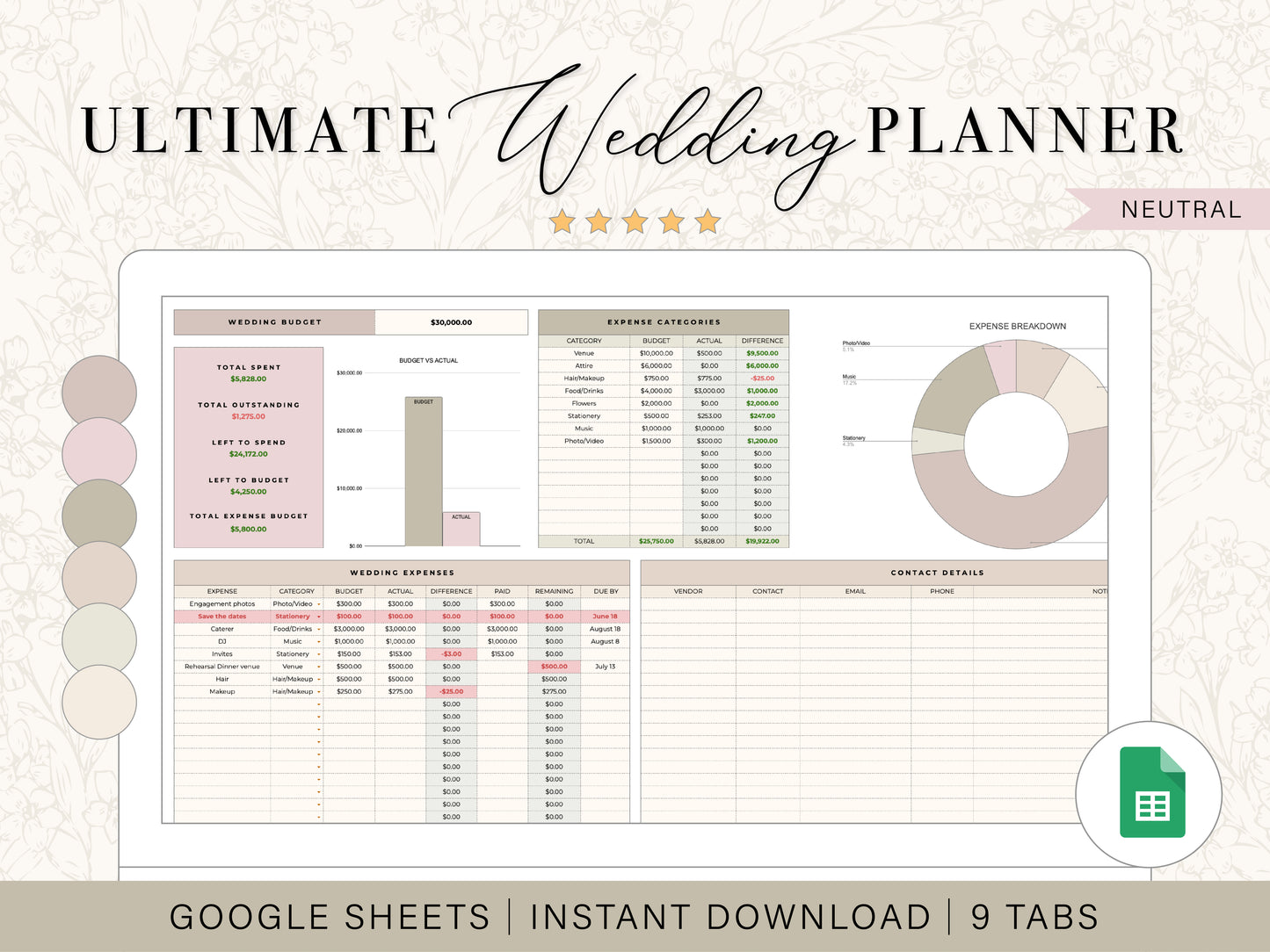 Wedding Planner | Google Sheets Template