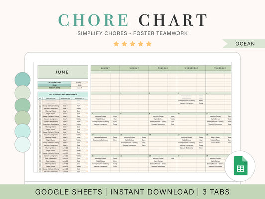 Chore Chart | Google Sheets Template