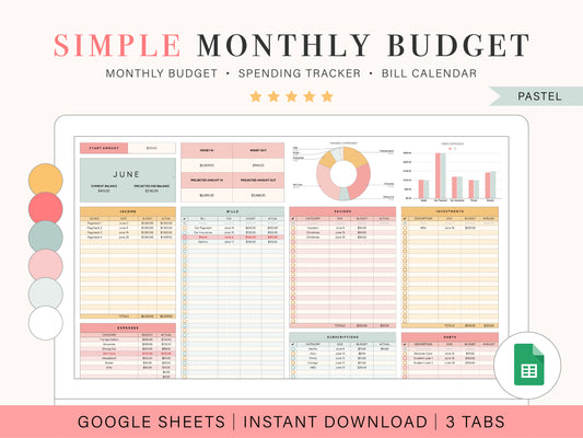 Monthly Budget Spreadsheet | Google Sheets Template