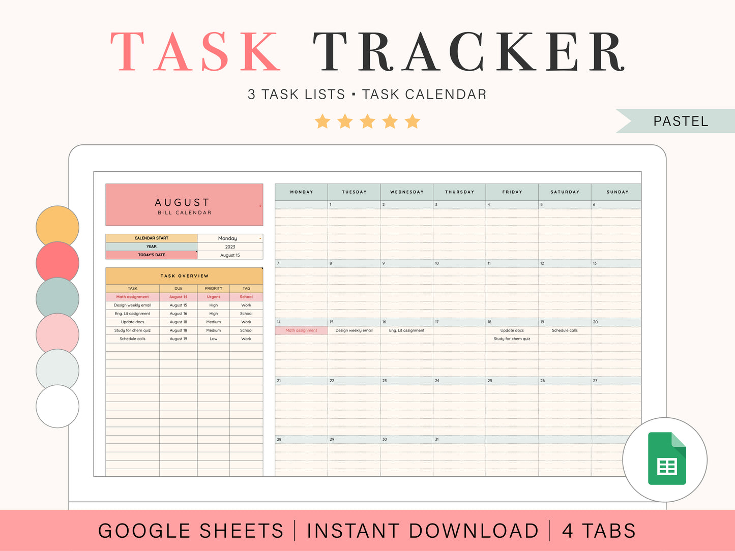 Task Tracking Spreadsheet | Google Sheets Template