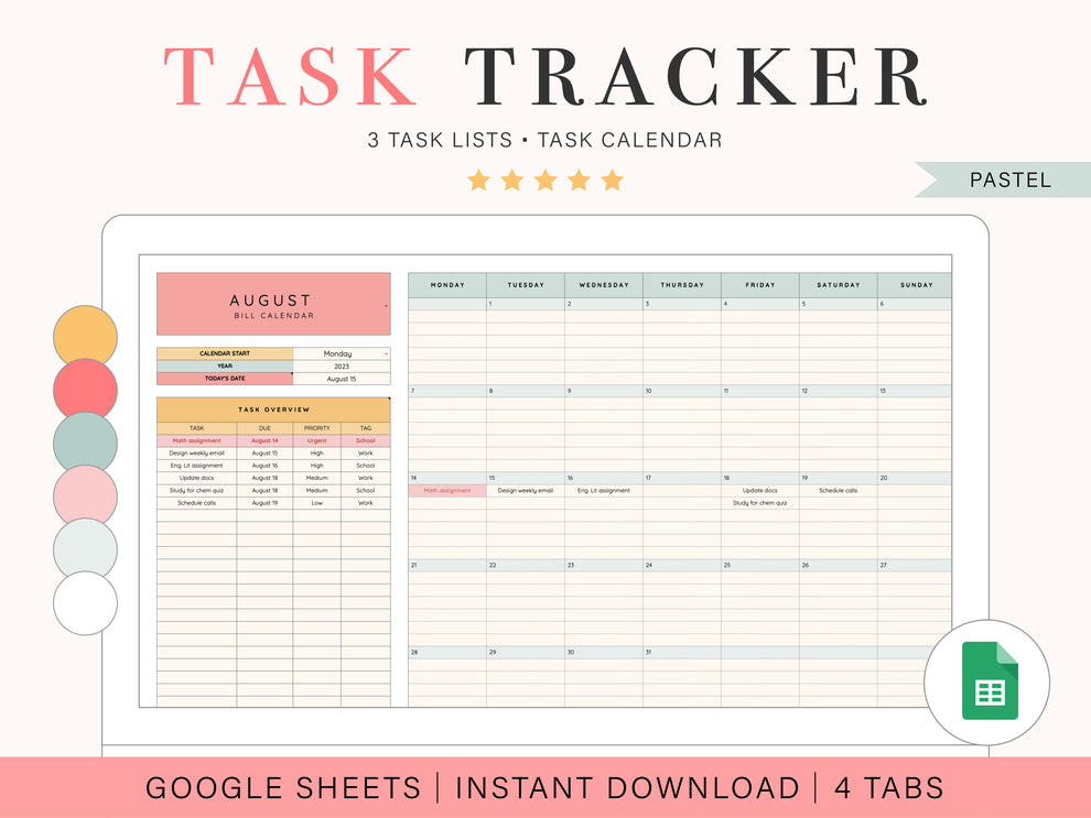 Task Tracking Spreadsheet | Google Sheets Template – Tulip Rd. Studio