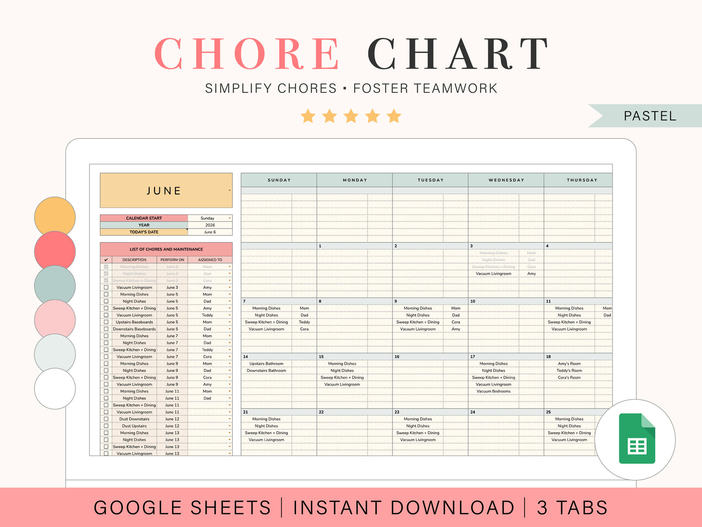 Chore Chart | Google Sheets Template