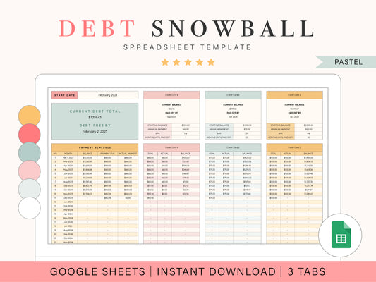 Debt Snowball Spreadsheet | Google Sheets Template