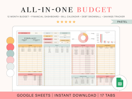 All-In-One Budget Spreadsheet | Google Sheets Template