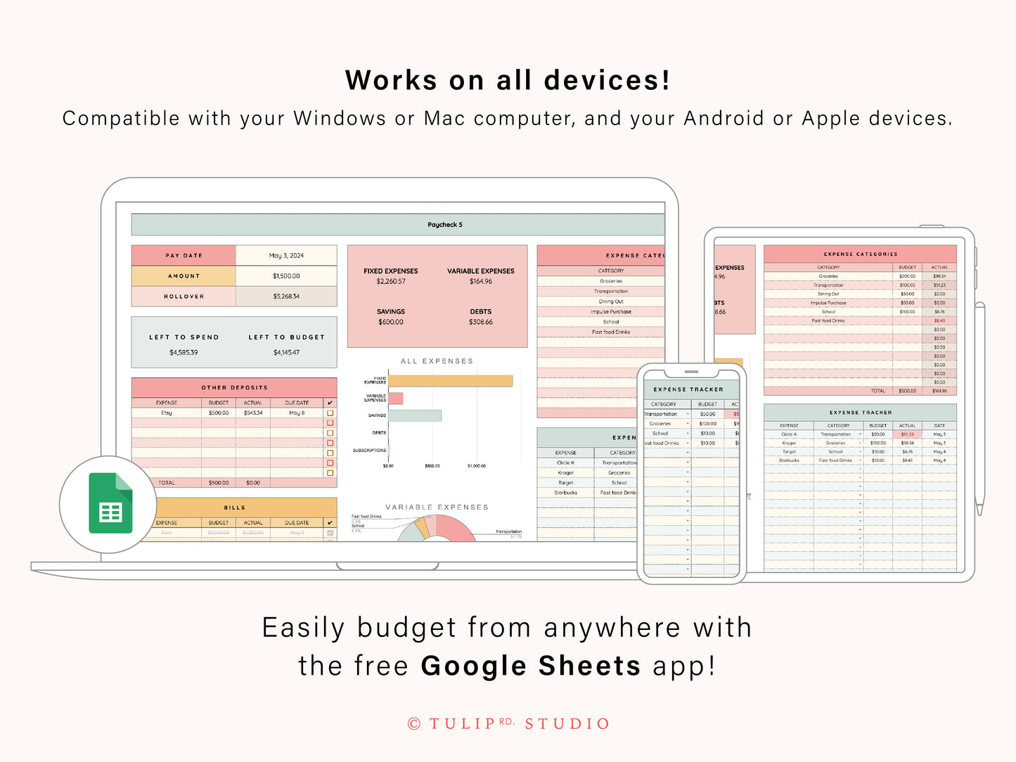 Paycheck Budget Spreadsheet | Google Sheets Template