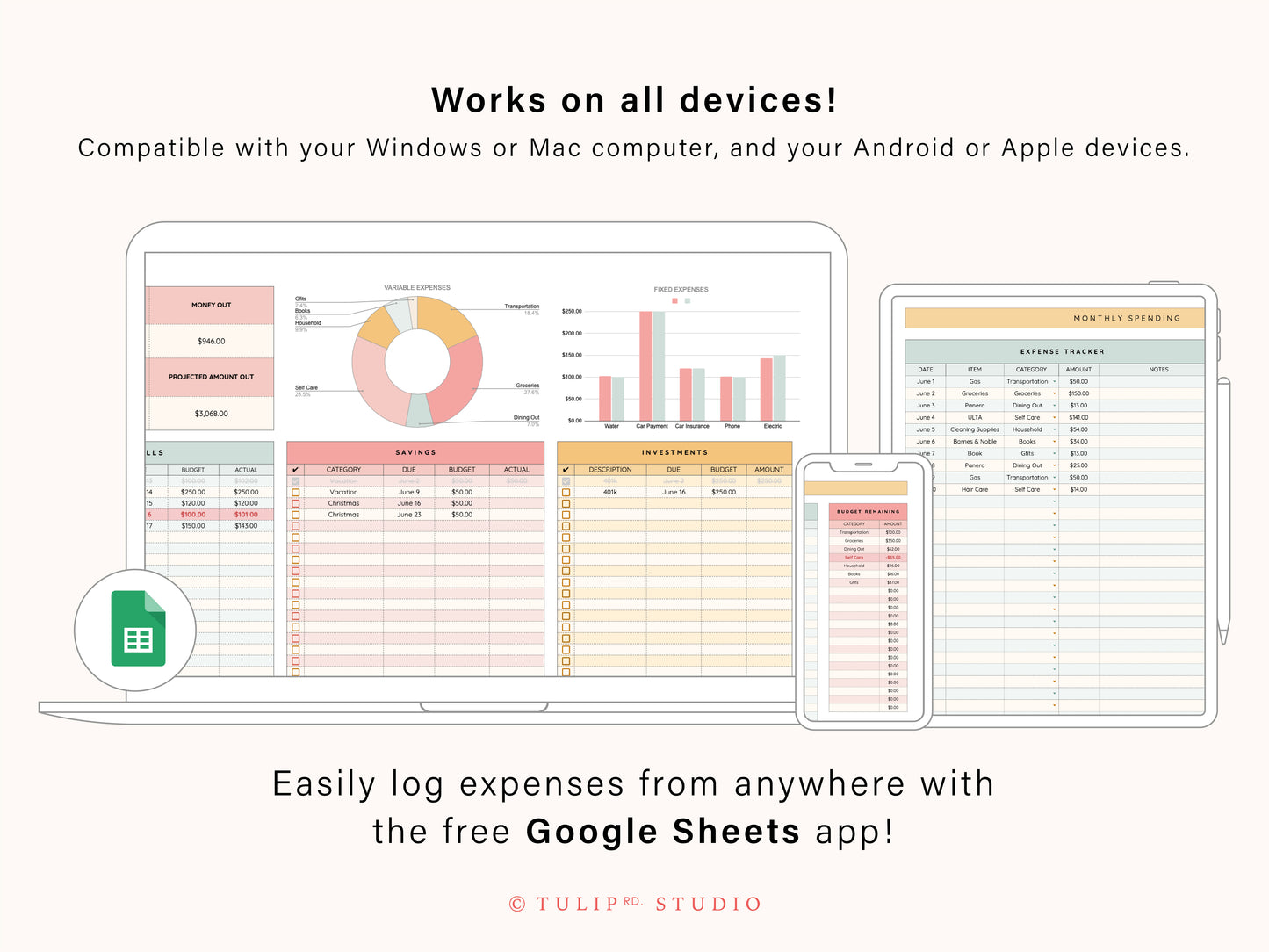 Monthly Budget Spreadsheet | Google Sheets Template