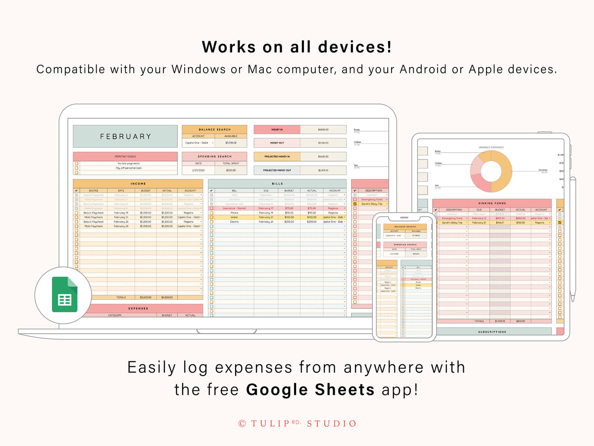 All-In-One + Multi-Account Budget Spreadsheet | Google Sheets Template ...