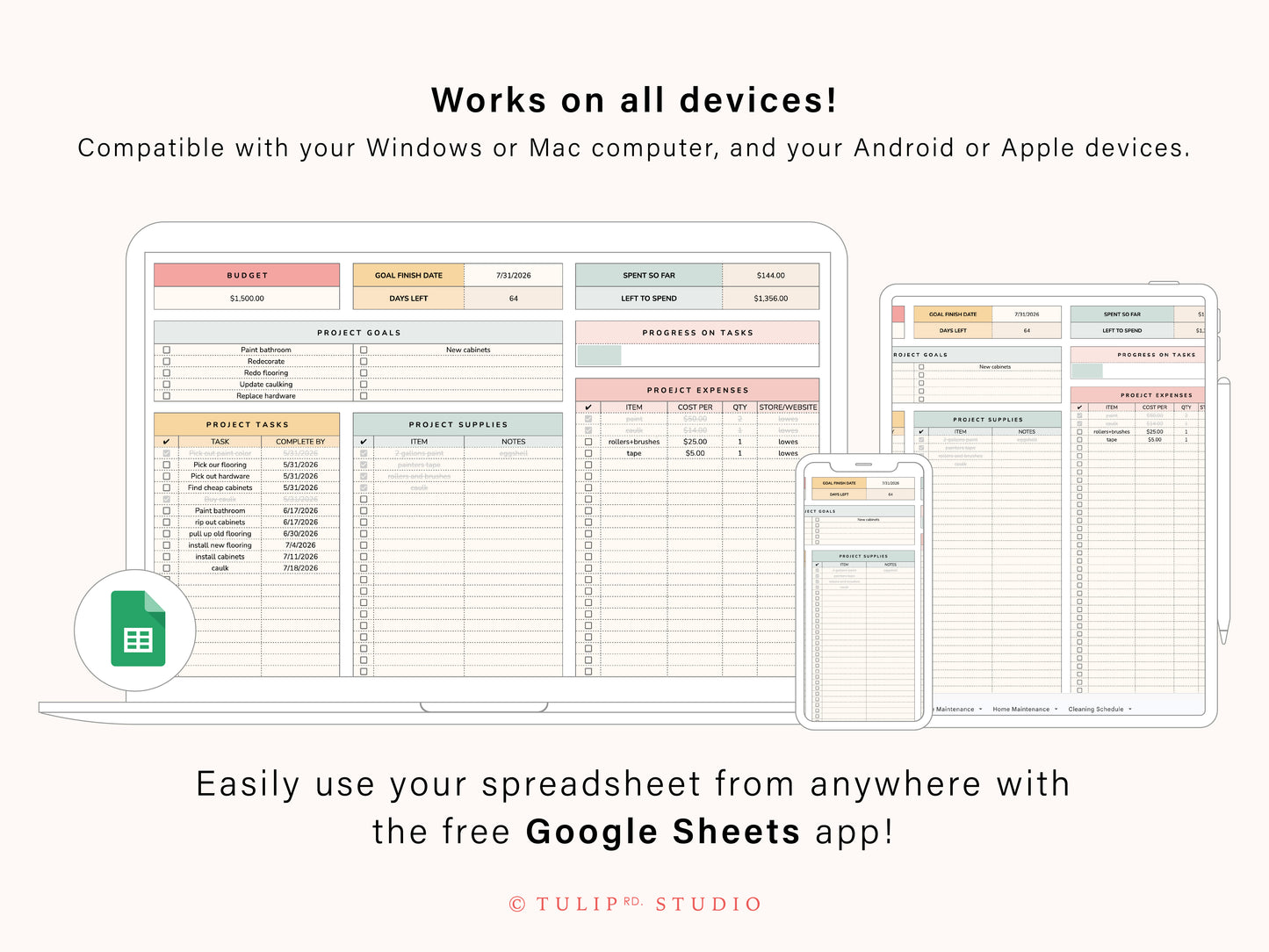Home Management Planner | Google Sheets Template