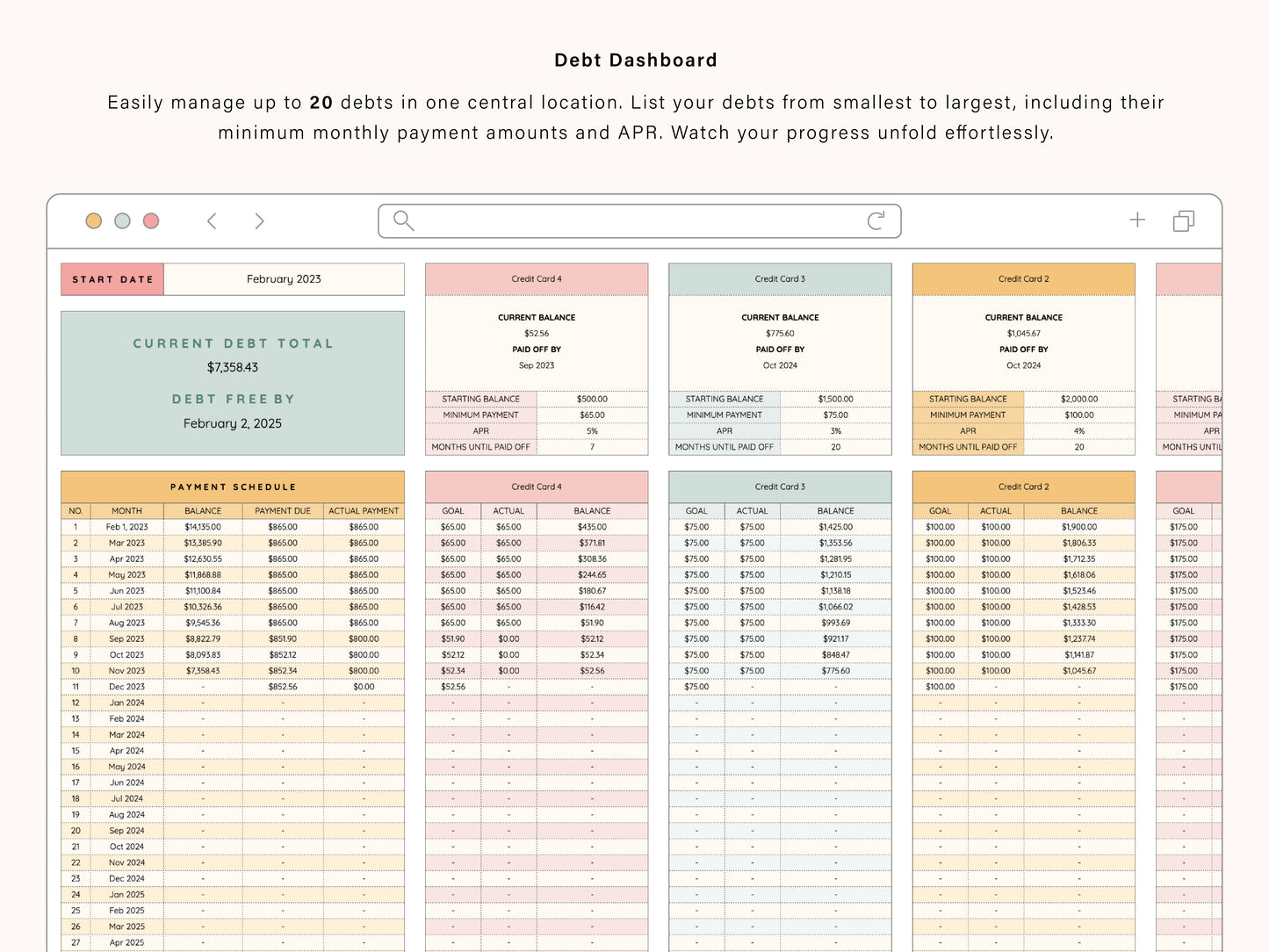 Debt Snowball Spreadsheet | Google Sheets Template