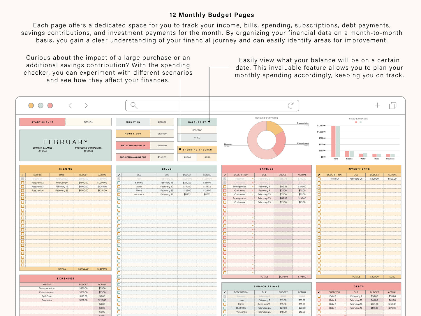 All-In-One Budget Spreadsheet | Google Sheets Template