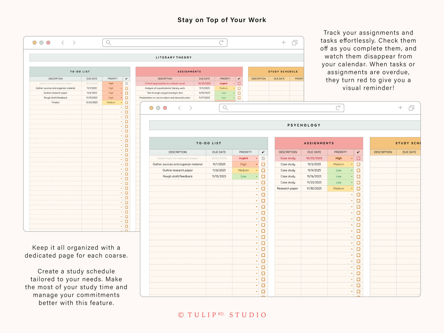 Student Planner | Google Sheets Template