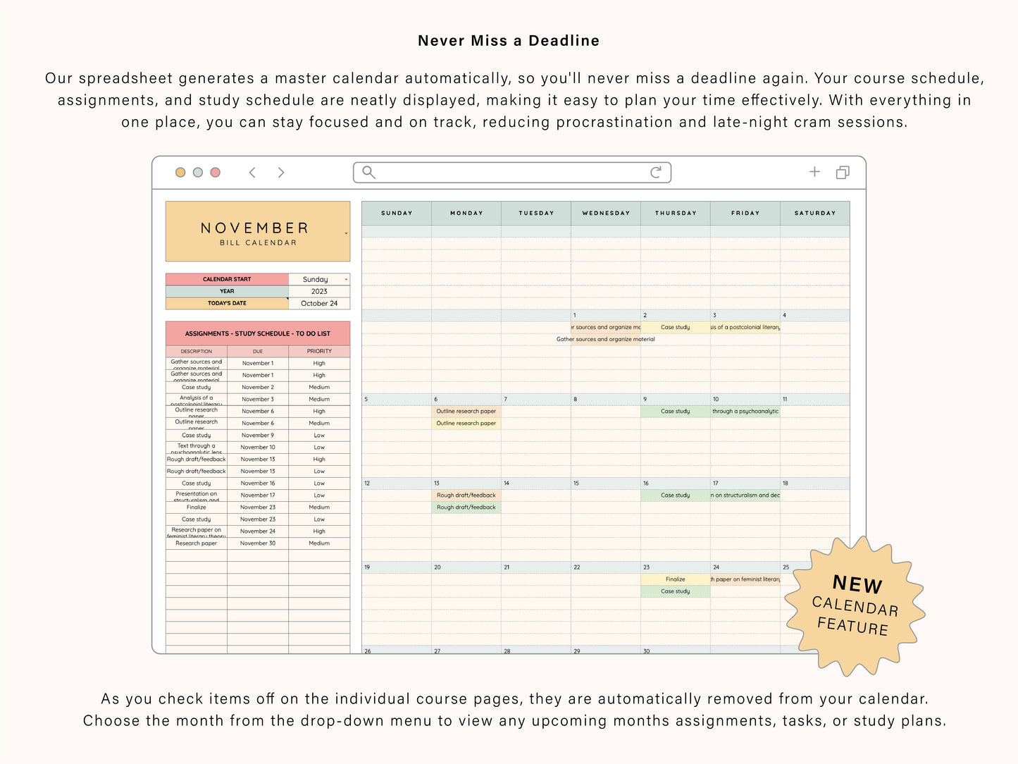 Student Planner | Google Sheets Template