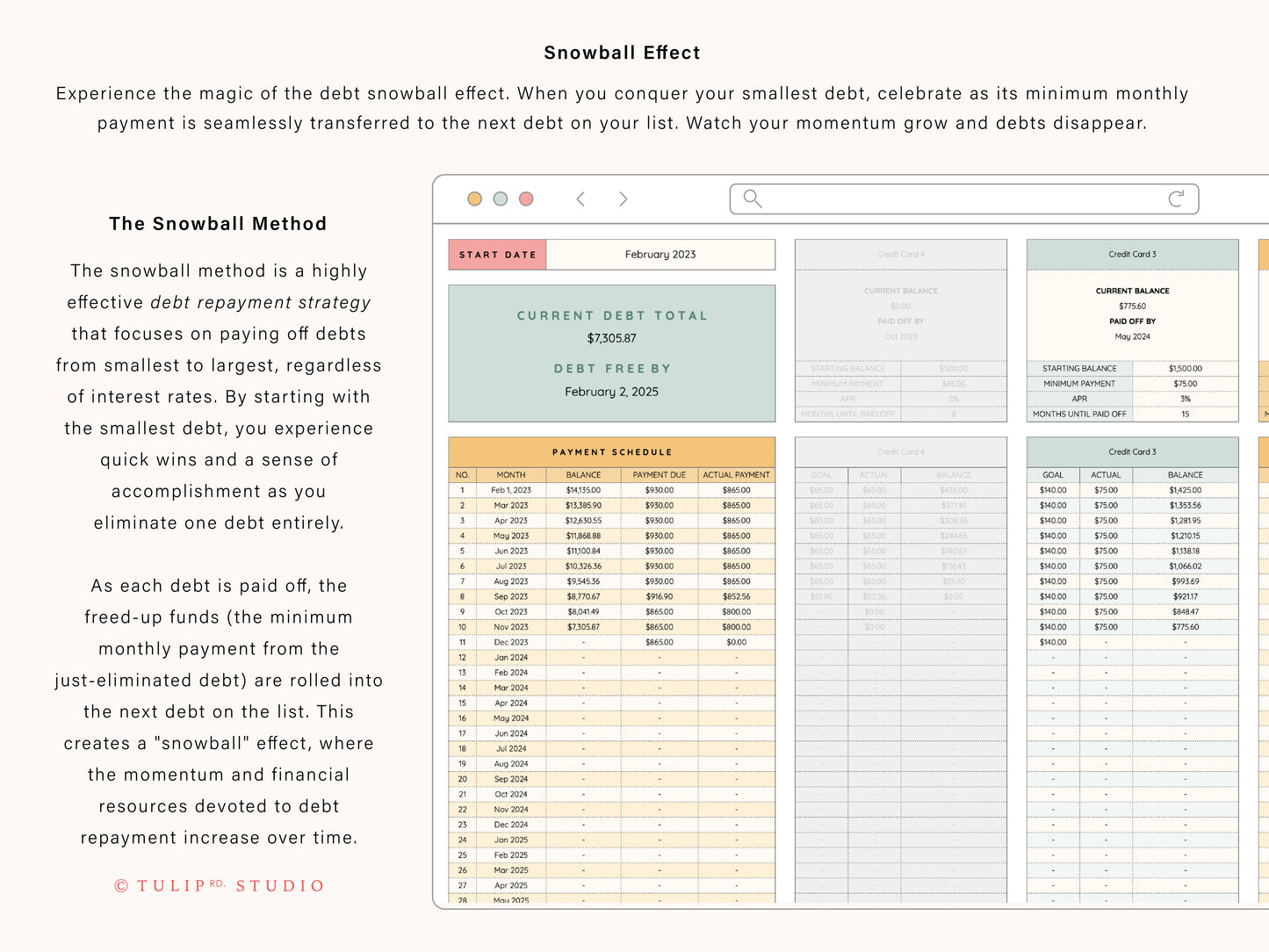 Debt Snowball Spreadsheet | Google Sheets Template