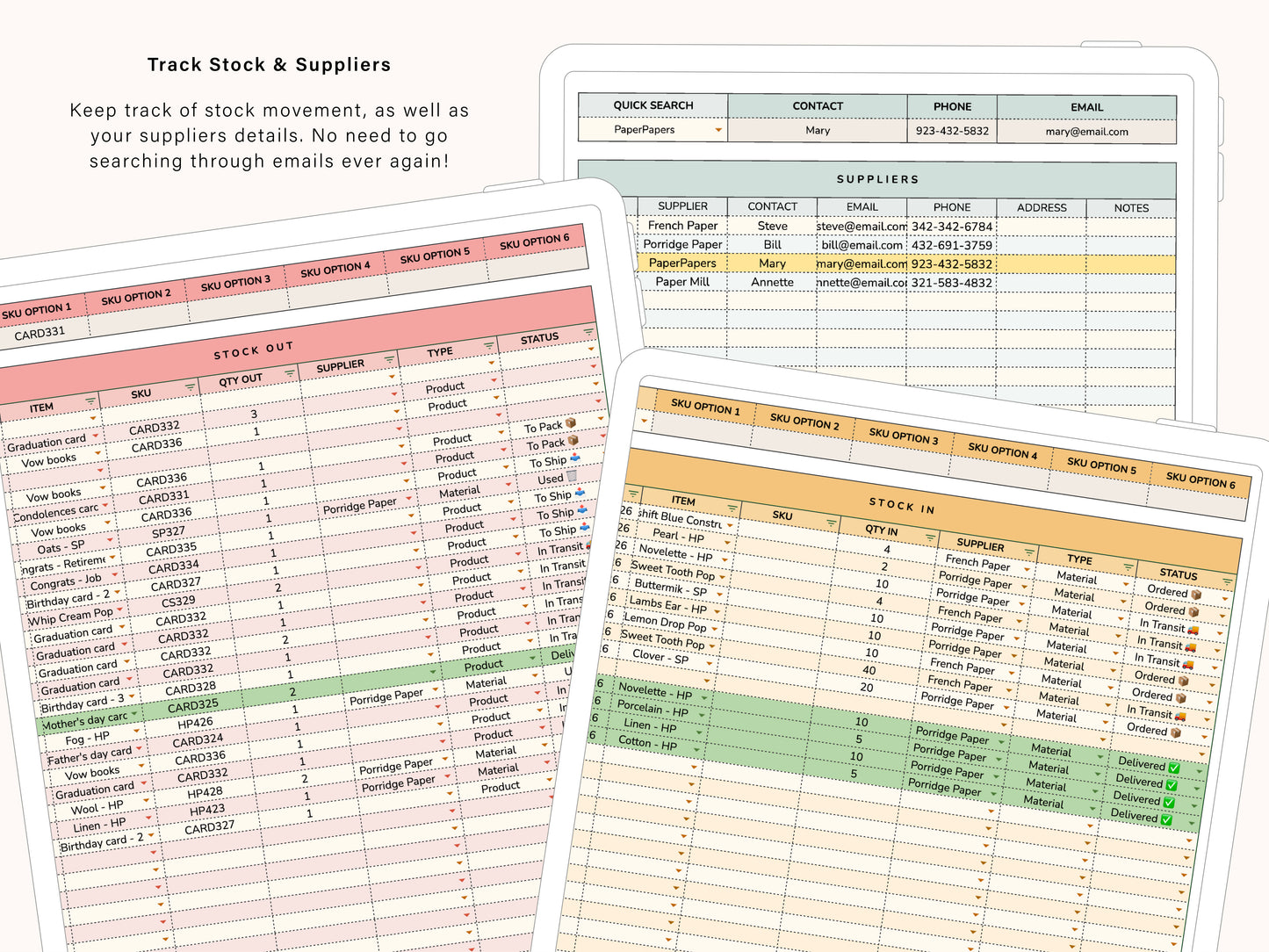 Inventory Tracker | Google Sheets Template