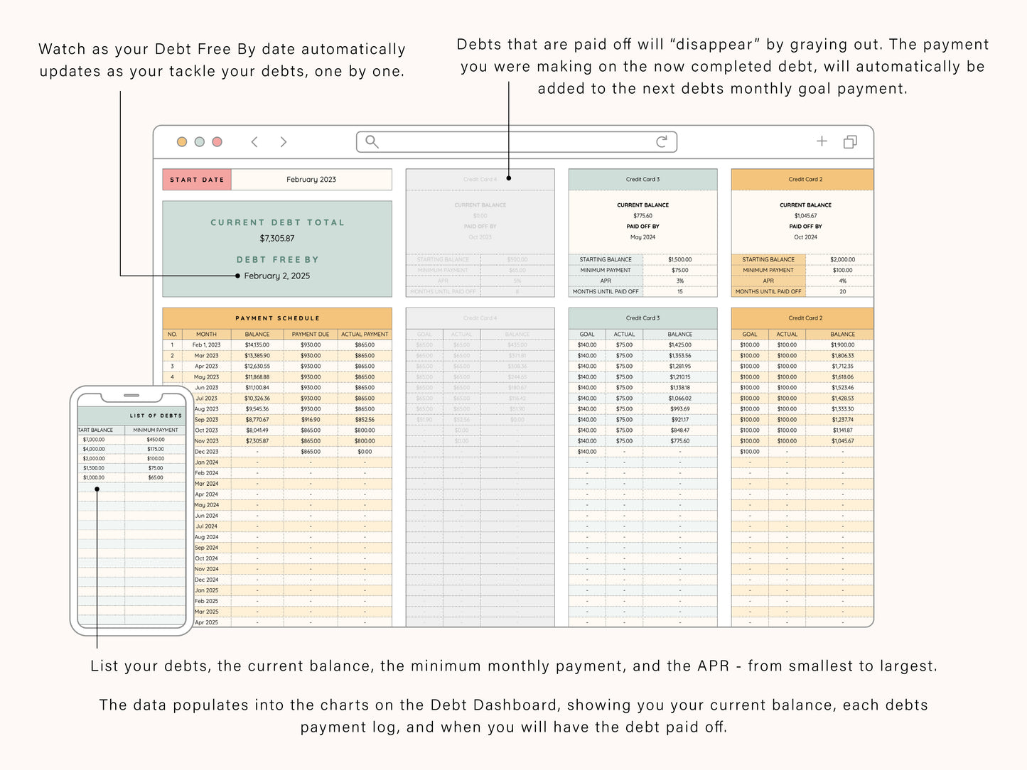 Debt Snowball Spreadsheet | Google Sheets Template