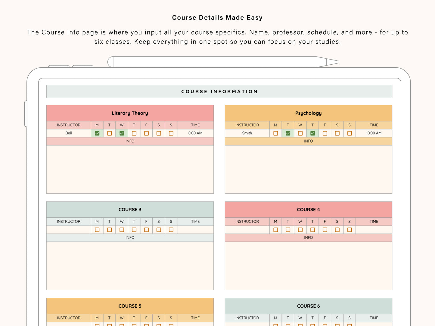 Student Planner | Google Sheets Template