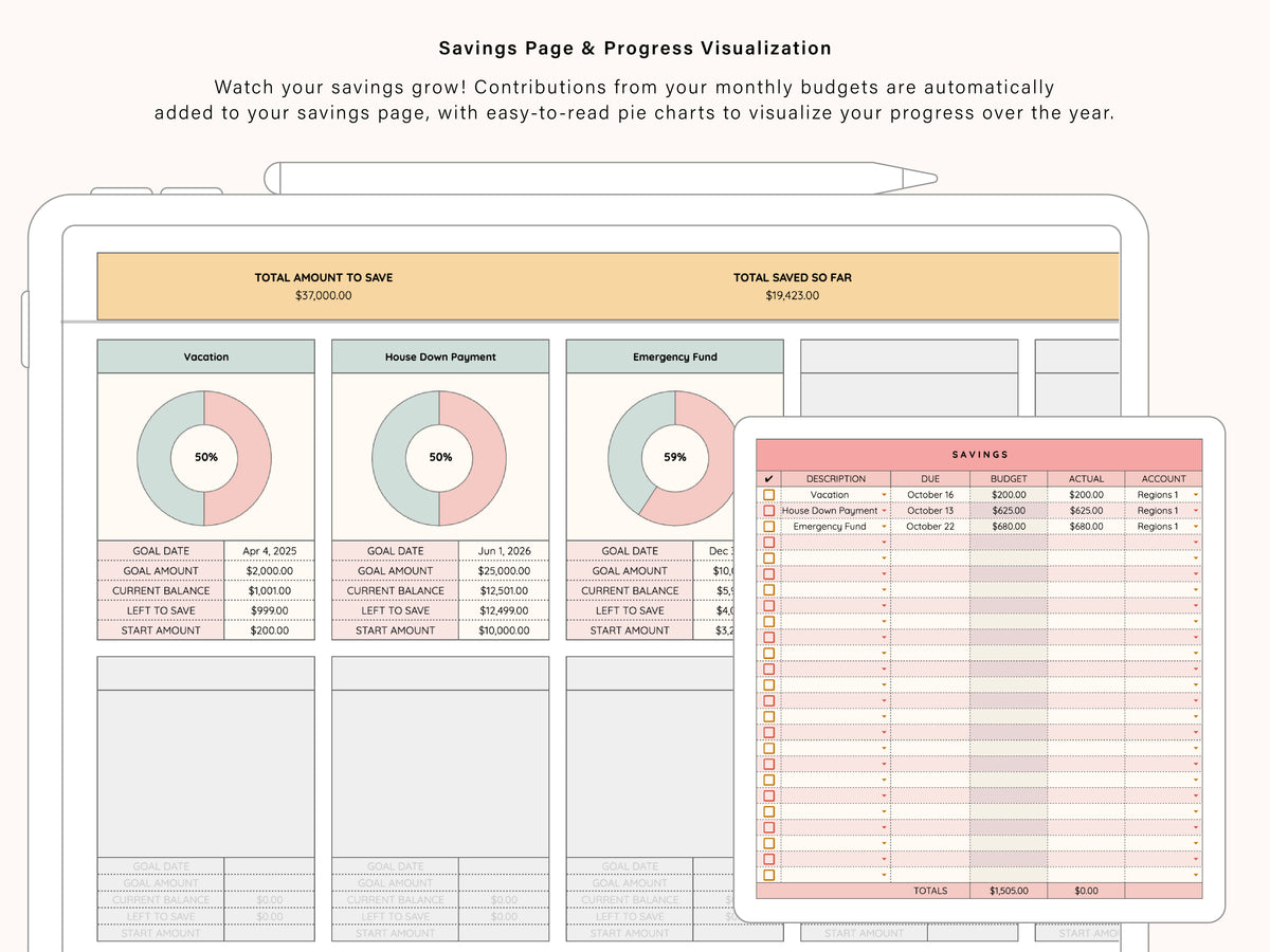 Multi-Account Budget Spreadsheet | Google Sheets Template – Tulip Rd ...