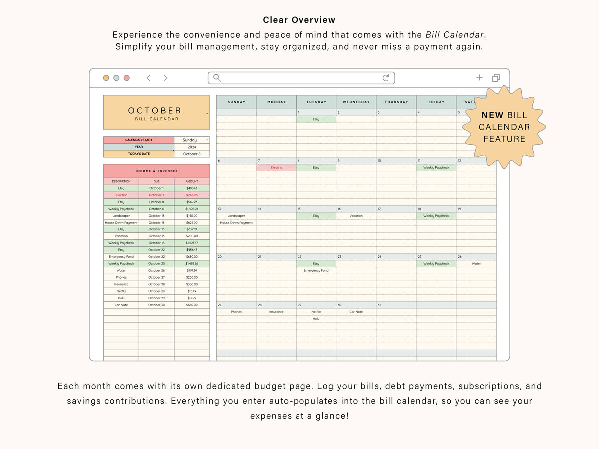 Multi-Account Budget Spreadsheet | Google Sheets Template – Tulip Rd ...