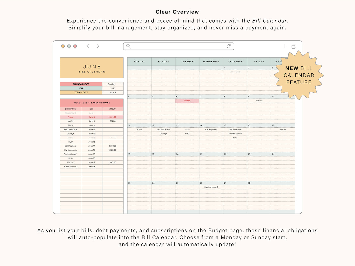 Monthly Budget Spreadsheet | Google Sheets Template