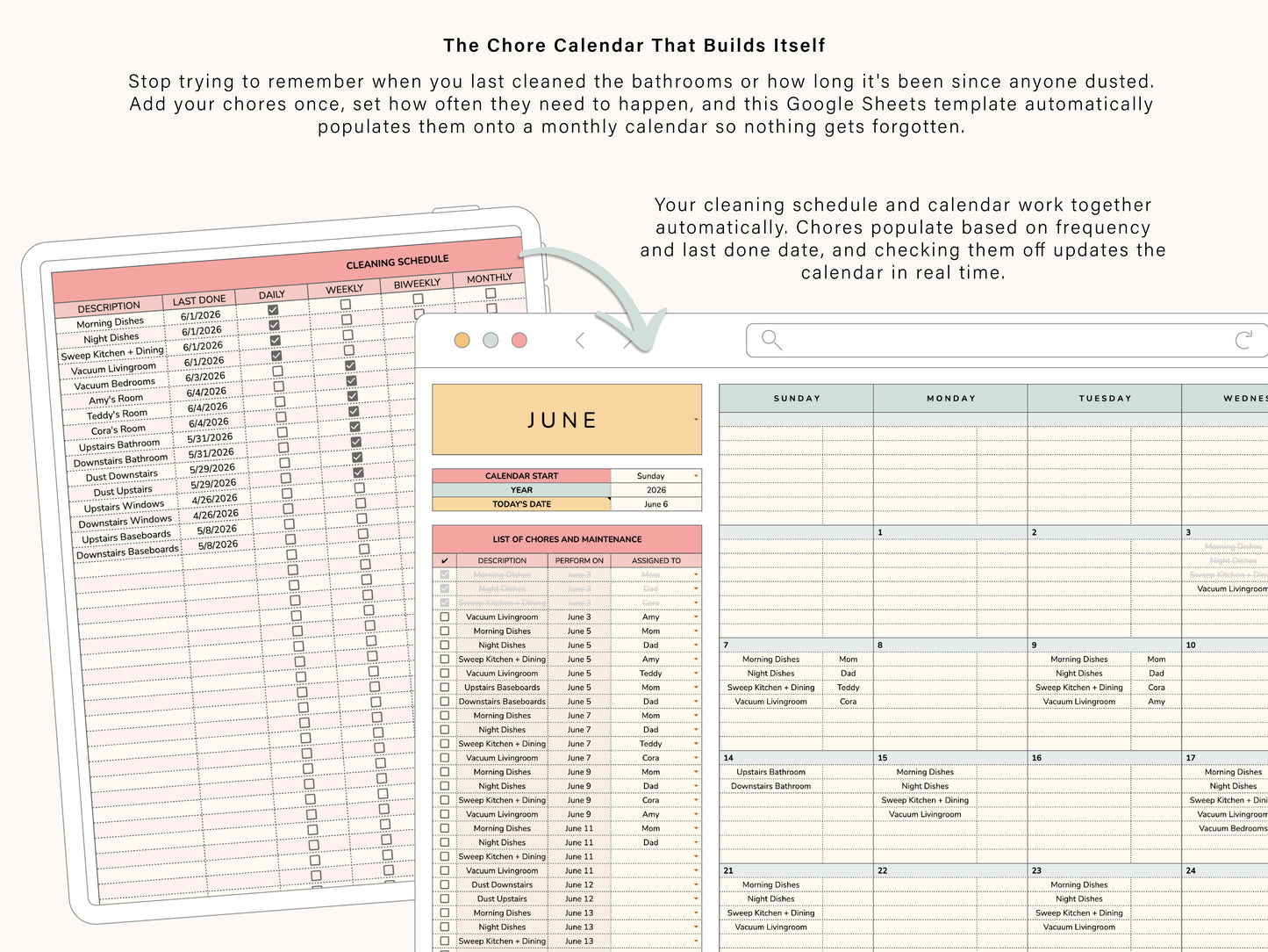 Chore Chart | Google Sheets Template