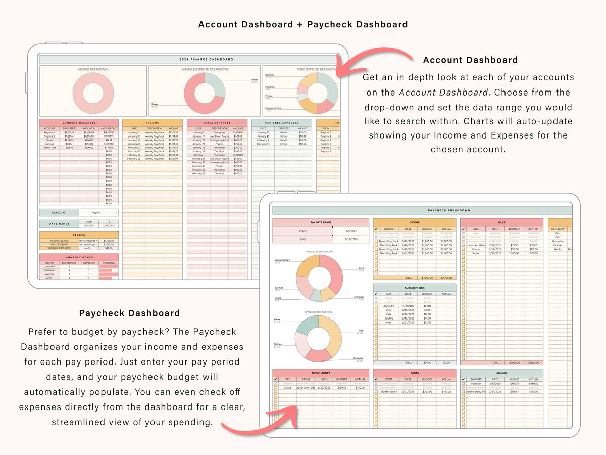 All-In-One + Multi-Account Budget Spreadsheet | Google Sheets Template ...