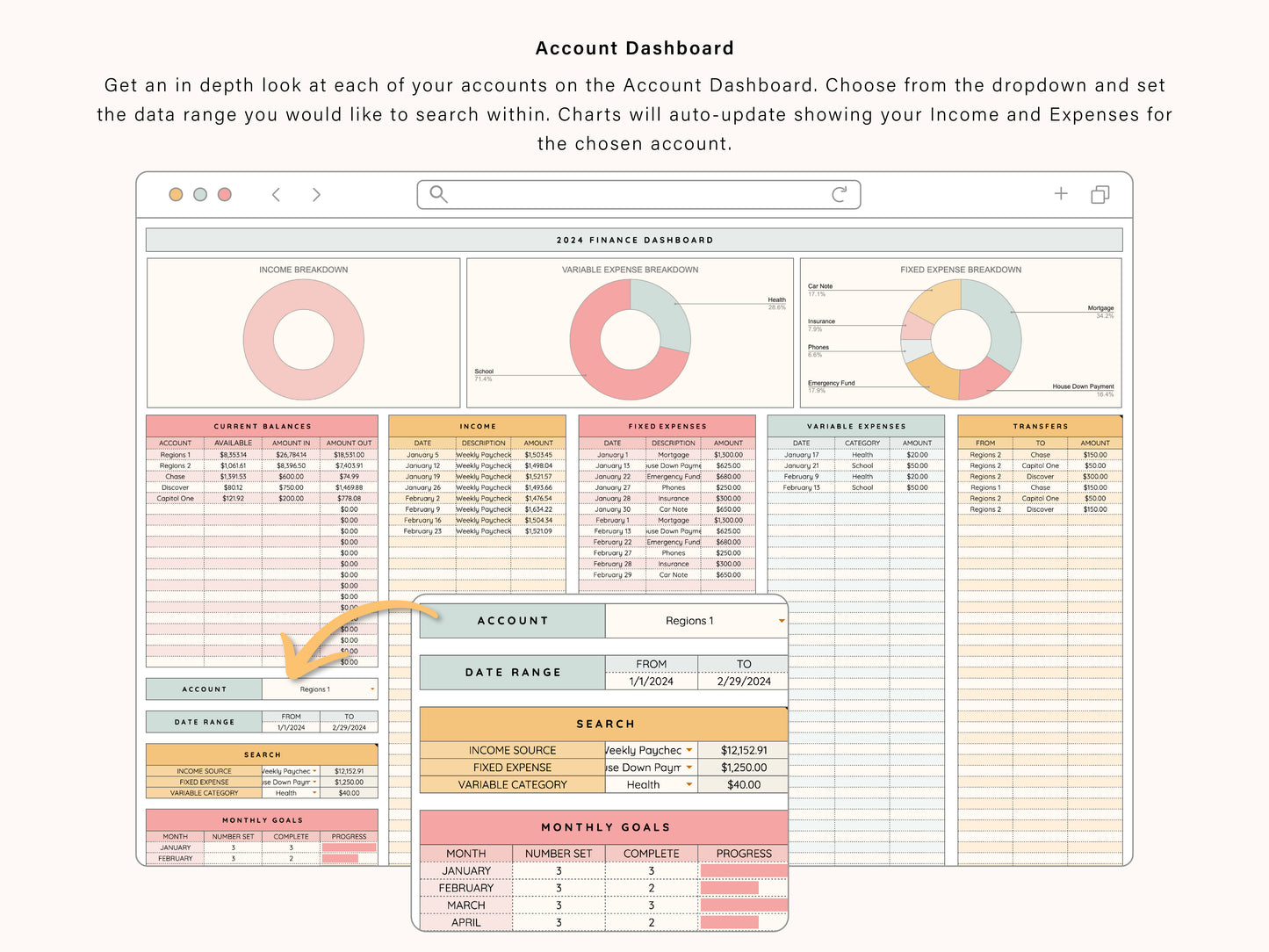 Multi-Account Budget Spreadsheet | Google Sheets Template