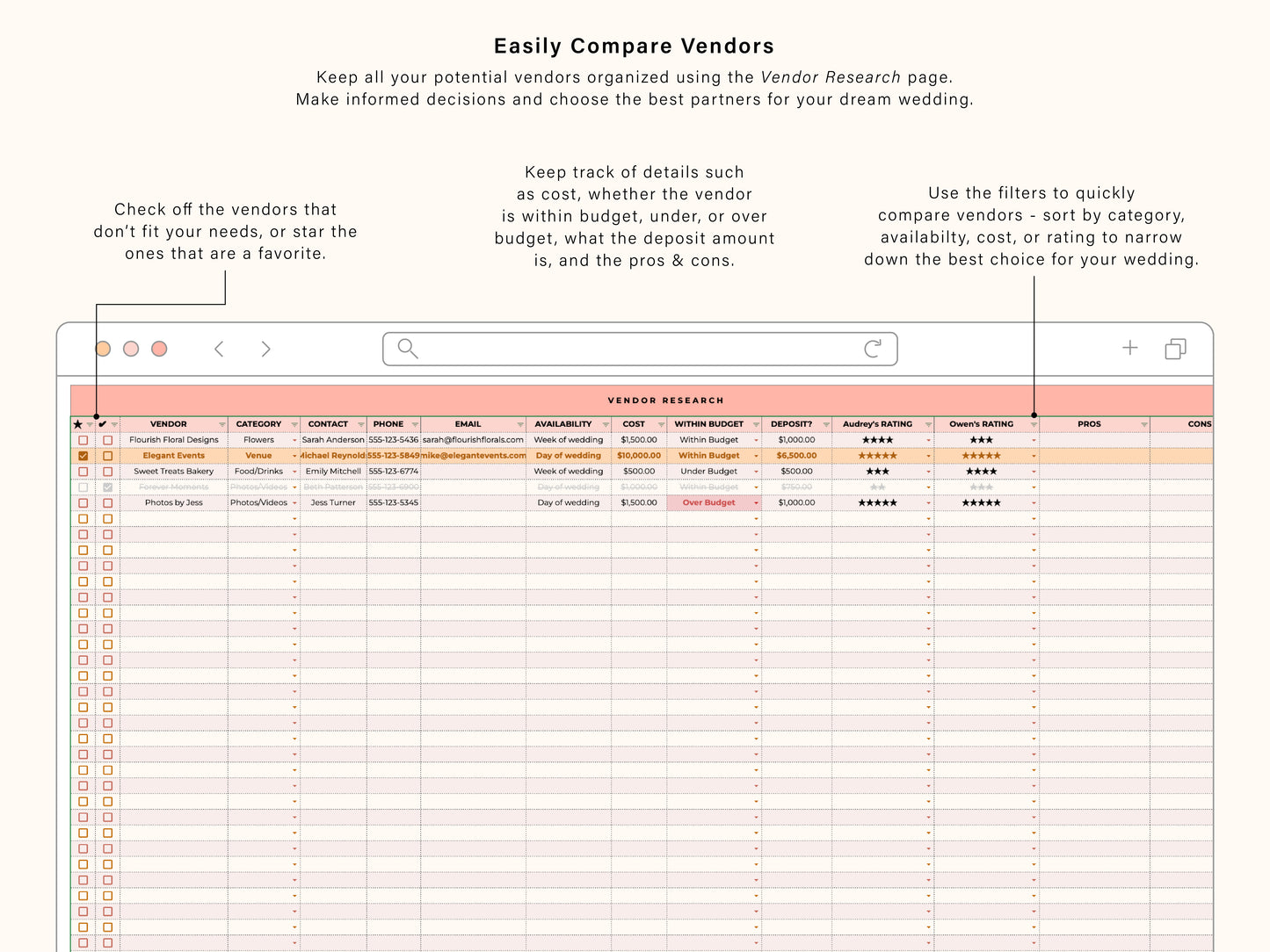 Wedding Planner | Google Sheets Template