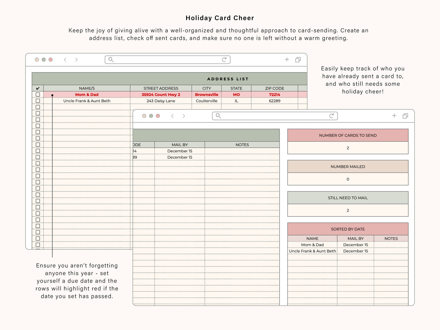 Holiday Planner | Google Sheets Template