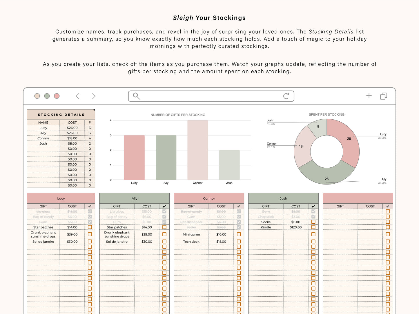 Holiday Planner | Google Sheets Template