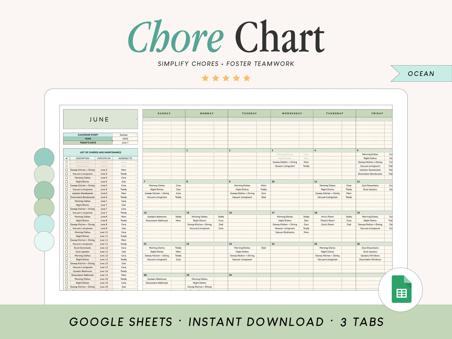 Chore Chart | Google Sheets Template