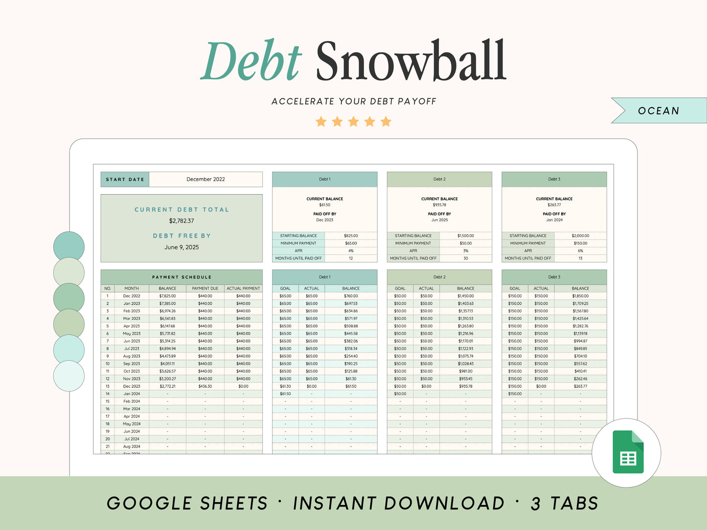 Debt Snowball Spreadsheet | Google Sheets Template