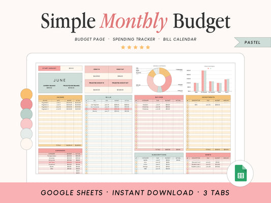 Monthly Budget Spreadsheet | Google Sheets Template