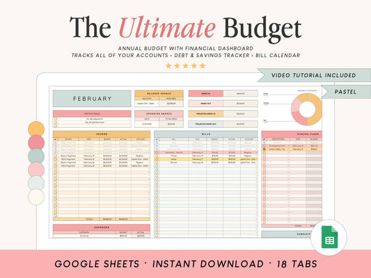 All-In-One + Multi-Account Budget Spreadsheet | Google Sheets Template