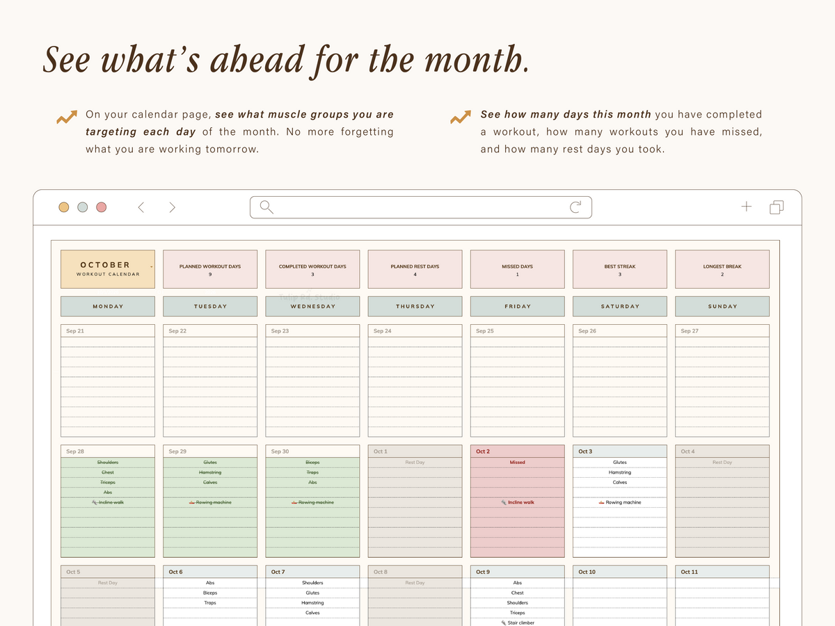 Workout Planner Spreadsheet with Macros Meal Planner | Google Sheets Template