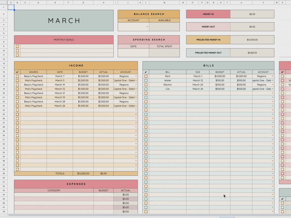 All-In-One + Multi-Account Budget Spreadsheet | Google Sheets Template ...