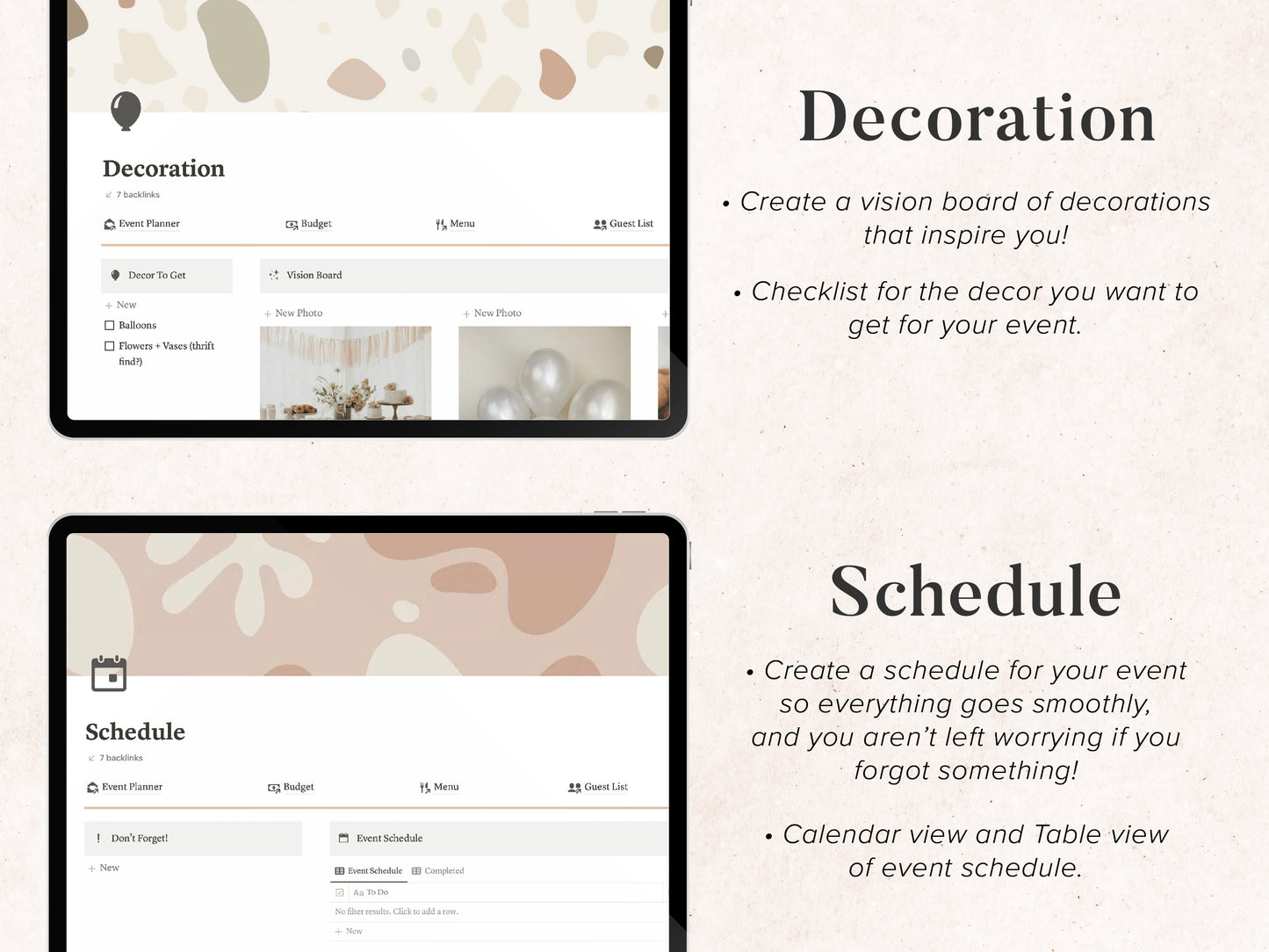 Event Planner | Notion Template